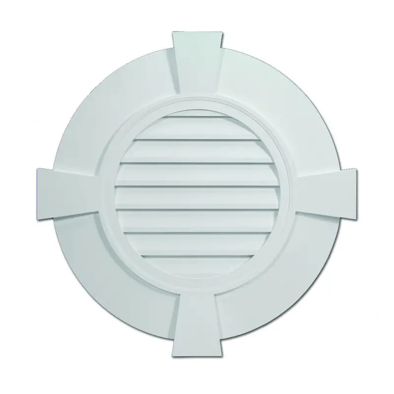 32.843 in. x 32.843 in. Round White Polyurethane Weather Resistant Gable Louver Vent6.5 / each