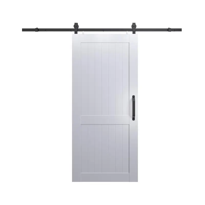 36 in. x 84 in. Millbrooke White H Style Ready to Assemble PVC Vinyl Sliding Barn Door with Hardware KitWeathered Grey / 42 x 84 / 46.3