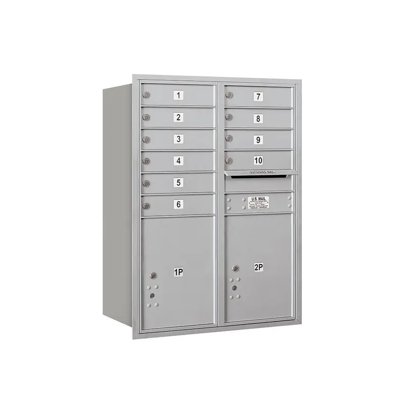 3700 Horizontal Series 10-Compartment with 2-Parcel Locker Recessed Mount MailboxBronze / 140 / 10