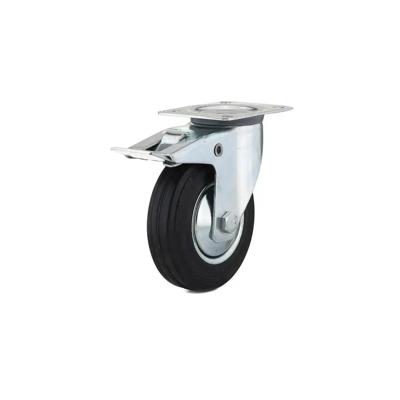 4-29/32 in. black Swivel with Double-Lock Brake plate Caster, 220.5 lb. Load Rating2.8600 / each
