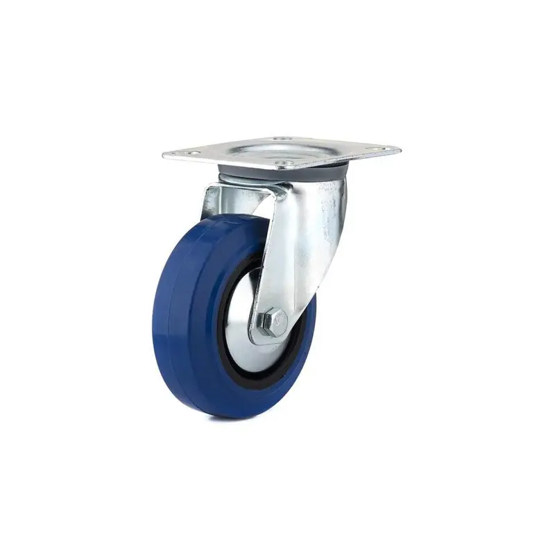 4 in. Heavy-Duty Blue Elastic Rubber Swivel Caster1.62 / each