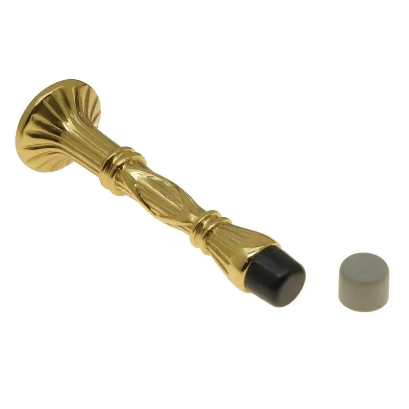4 in. Solid Brass Ribbon and Reed Arrow Base Door Stop in Polished Brass No LacquerBright Nickel / 4.5 oz