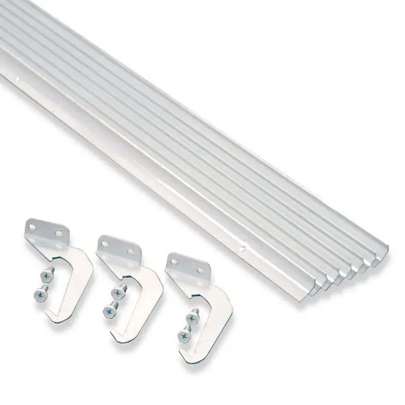 4 in. x 50 ft. White Aluminum Gutter with Brackets & Screws - Value Pack of 50 ft.Brown / 10 / 3