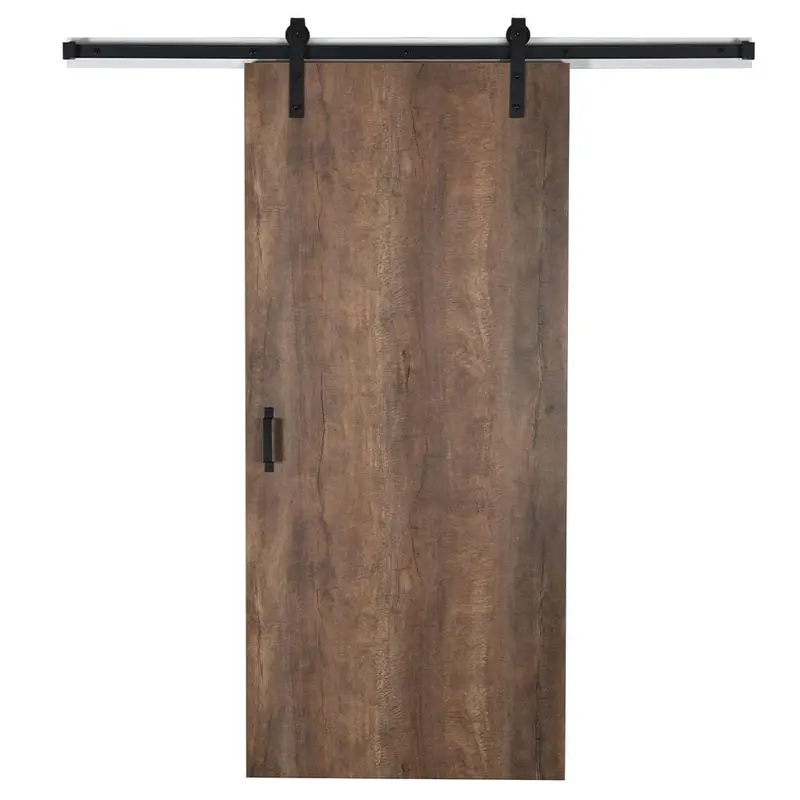 43 in. x 84 in. Oxidized Beamwood 9484-58 Solid Core Wood Flush Barn Door with Sliding Door Hardware Kit114 / each