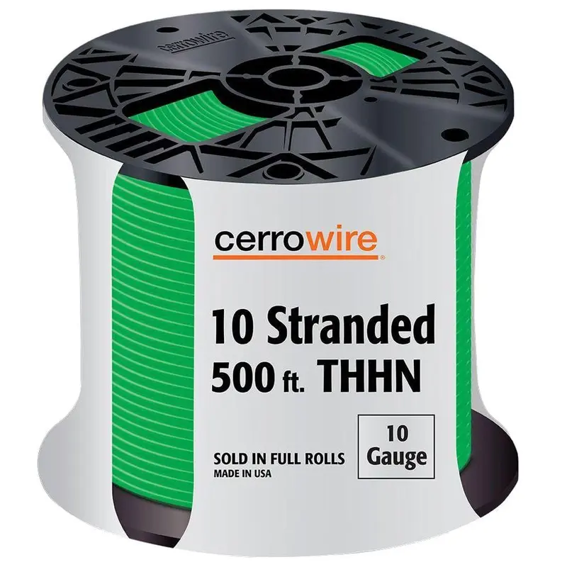 500 ft. 10/1 Green Stranded THHN Wire20.4 / White / 500