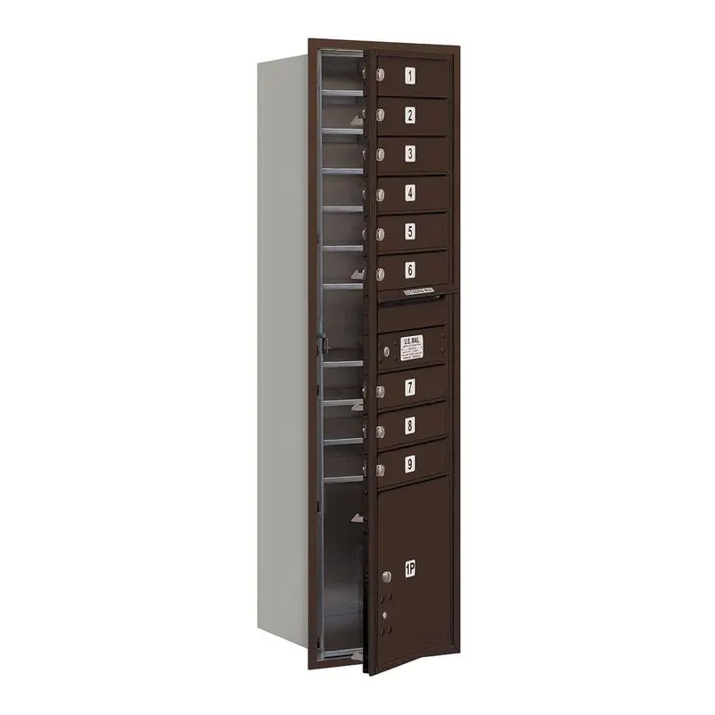 56-3/4 in. Max Height Unit Bronze Private Front Loading 4C Horizontal Mailbox with 9 MB1 Doors/1 PLAluminum / 85.0 / 9