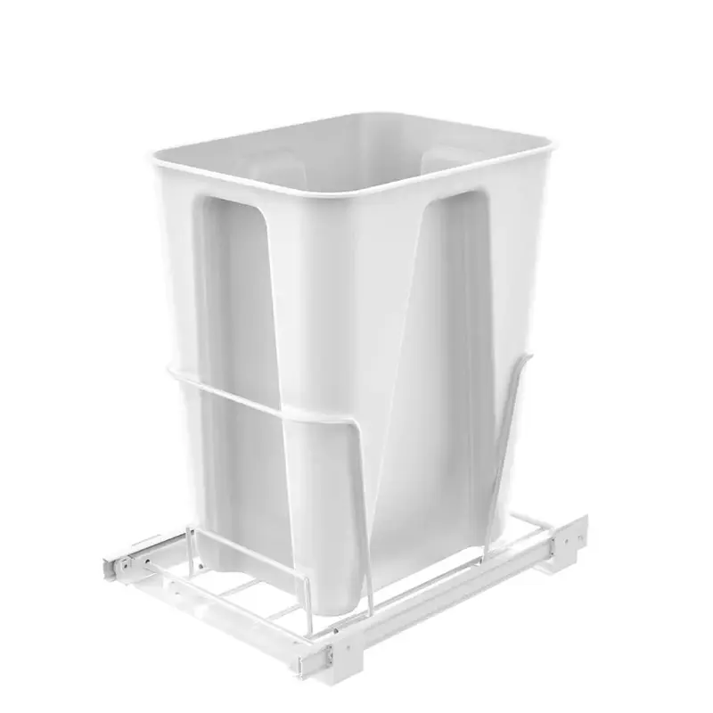 6 Gal. White Pull-Out Trash Can