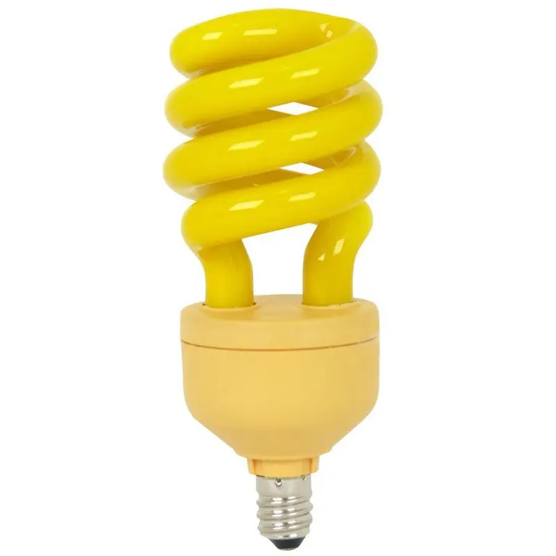 60-Watt Equivalent T3 Spiral CFL Yellow Bug E12 Candelabra Base Light Bulb.21 / each