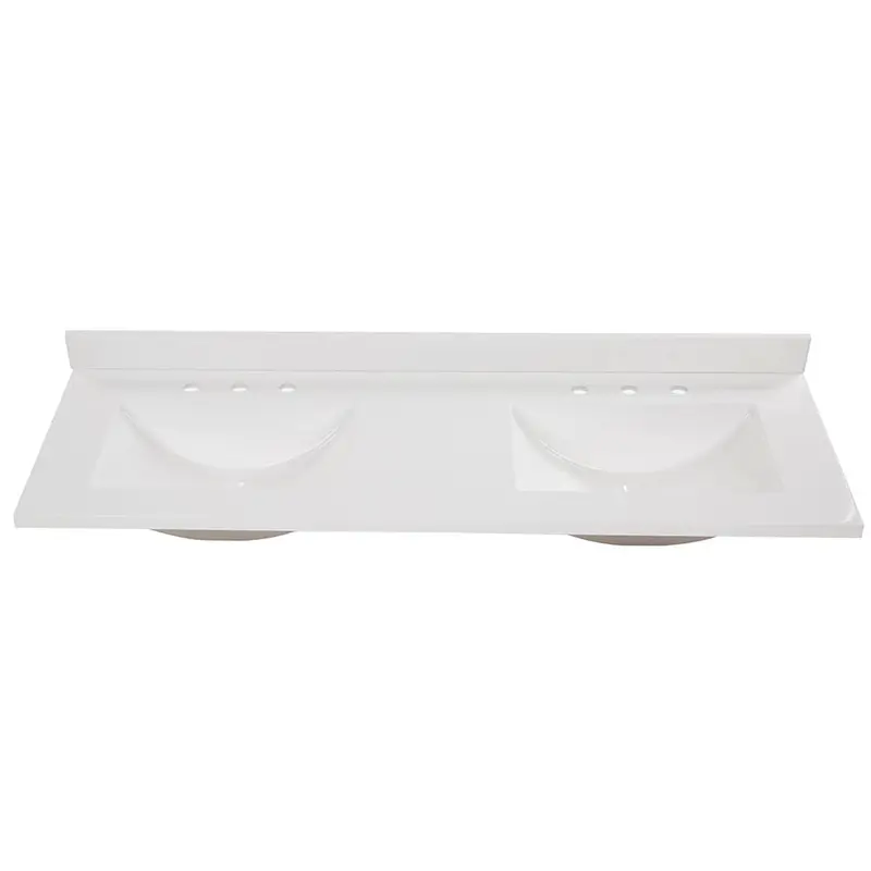 61 in. Cultured Marble Vanity Top in White with White Sinks66.12 / each