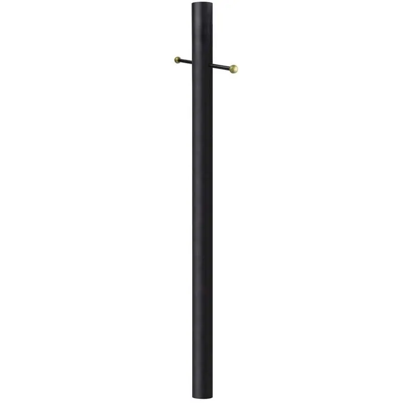 7 ft. Black Outdoor Direct Burial Aluminum Lamp Post with Cross Arm fits Most Standard 3 in. Post Top Fixtures7 / each