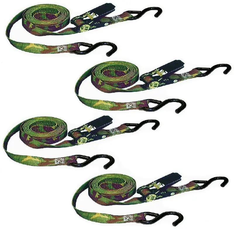 8 ft. x 1 in. 1200 lb. Camo Ratchet Tie-Down (4-Pack)