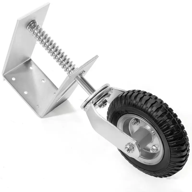 8 in. Silver Heavy-Duty Spring-Loaded Gate Caster with Adjustable Bracket and 200 lbs. Load Rating14.5 / each