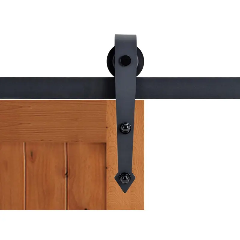 72 in. Matte Black Vintage Arrow Barn Style Sliding Door Track and Hardware SetAntique Bronze / 17