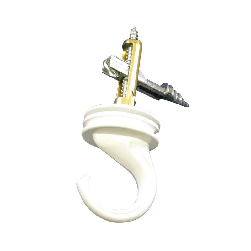 90 lb. White Steel Ceiling Swivel Driller Hook