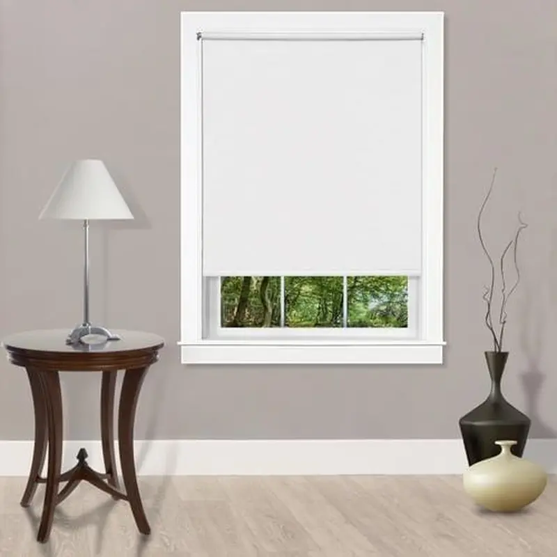 Achim Tear Down Room Darkening Shade 73-in x White Room Darkening Cordless Roller Shade