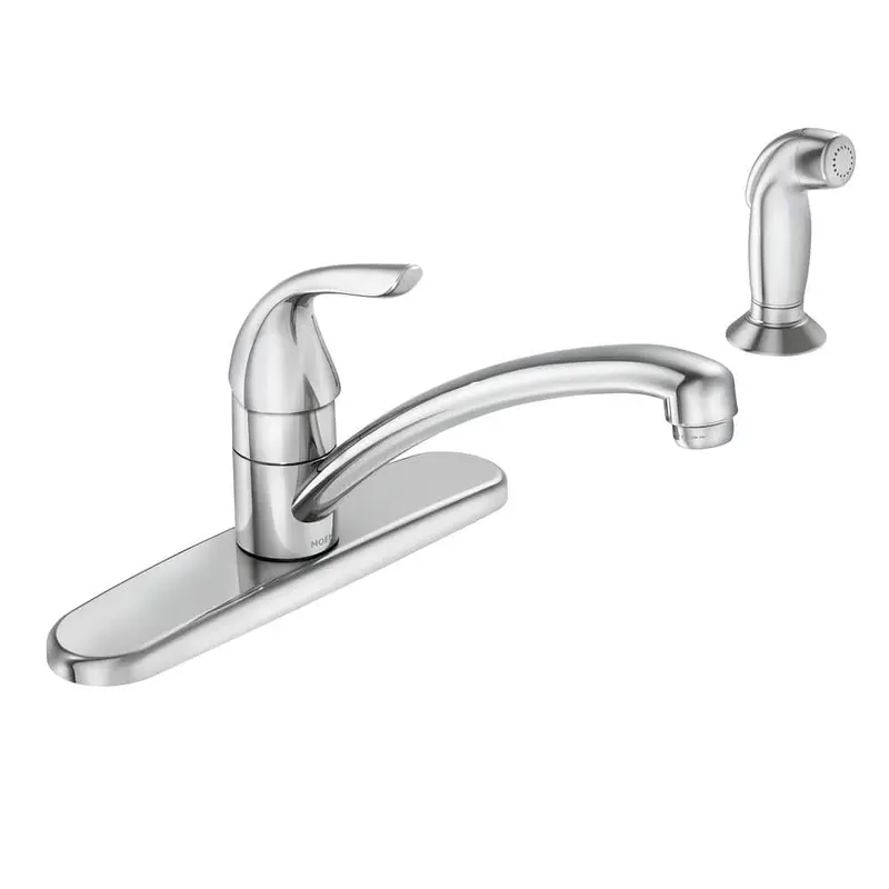 Adler Single-Handle Low Arc Standard Kitchen Faucet with Side Sprayer in ChromeChrome / 3.69 / No Sensor