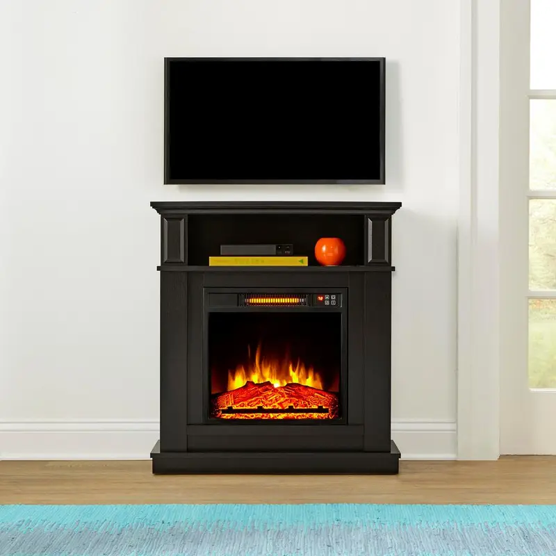 Albury 31 in. Freestanding Compact Infrared Electric Fireplace in Aged Black1000.000 / 31.00 in / Aged Black