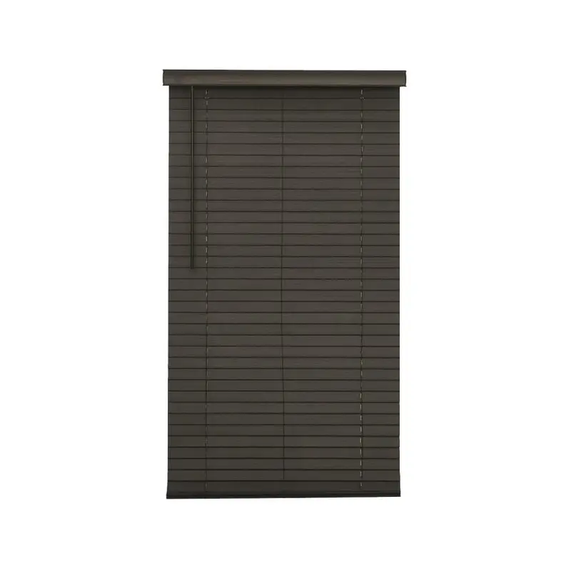 allen   roth 2-in Slat Width 32-in x 72-in Cordless Walnut Faux Wood Room Darkening Faux Wood Blinds