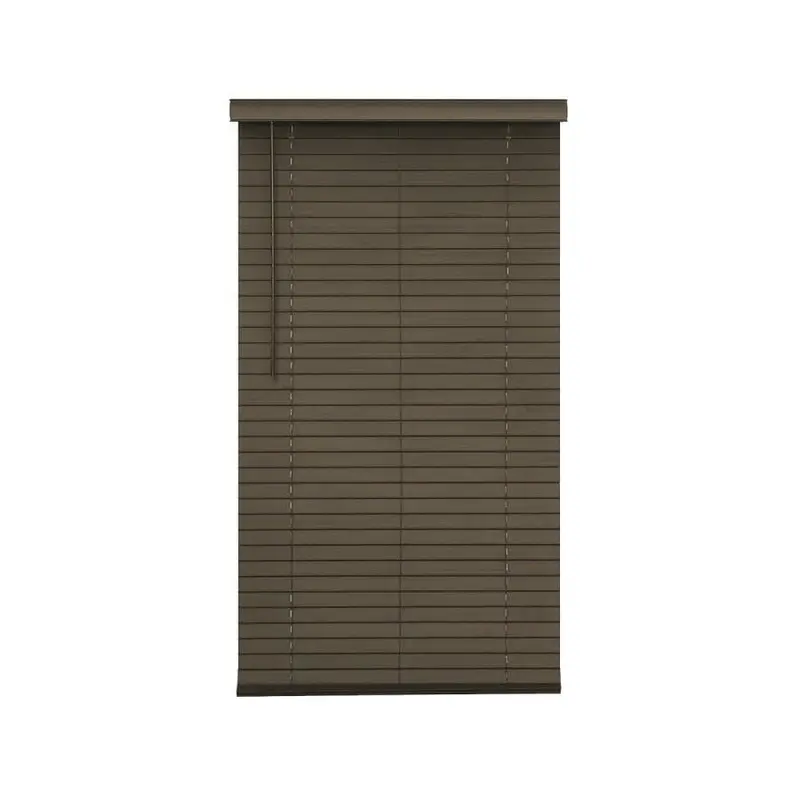 allen   roth 2-in Slat Width 36.5-in x 72-in Cordless Brown Faux Wood Room Darkening Faux Wood Blinds
