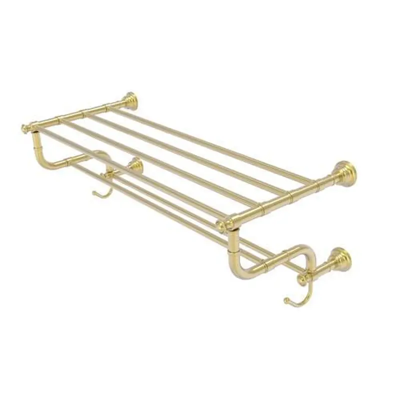 Allied Brass Carolina Collection 30-in Towel Shelf with Double Towel Bar in Satin Brass