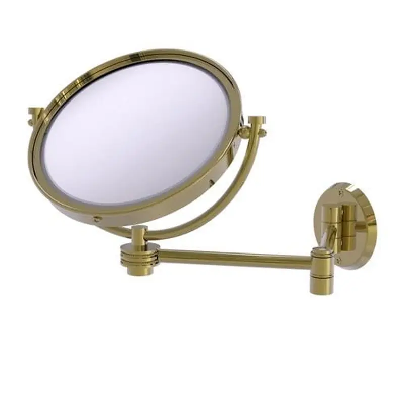 Allied Brass 8-in x 10-in Polished Brass Double-Sided Magnifying Wall-Mounted Vanity Mirror