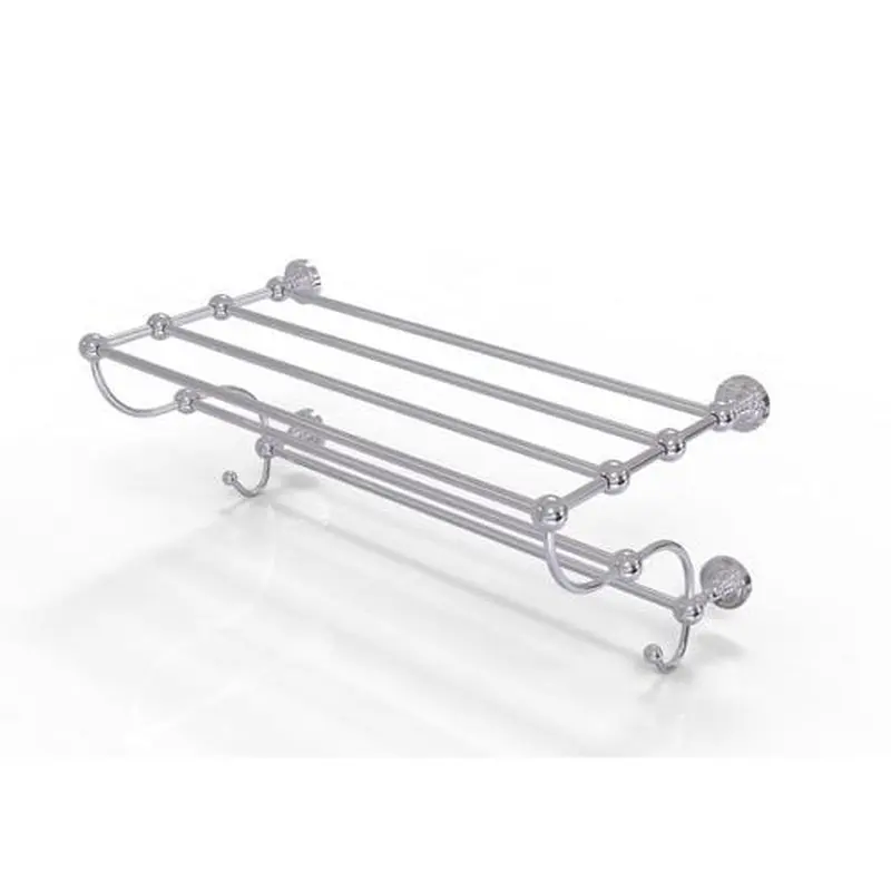 Allied Brass Dottingham Collection 24-in Train Rack Towel Shelf in Polished Chrome