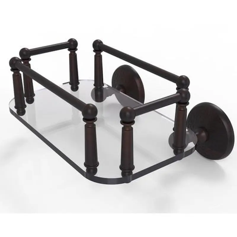 Allied Brass Monte Carlo Collection Wall Mounted Glass Guest Towel Tray in Venetian Bronze