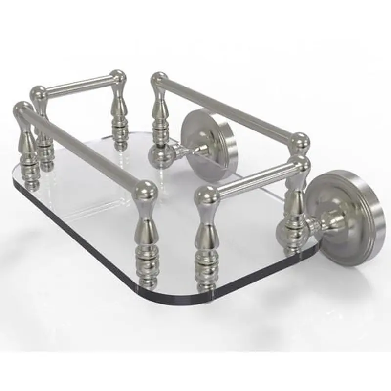 Allied Brass Prestige Regal Collection Wall Mounted Glass Guest Towel Tray in Satin Nickel