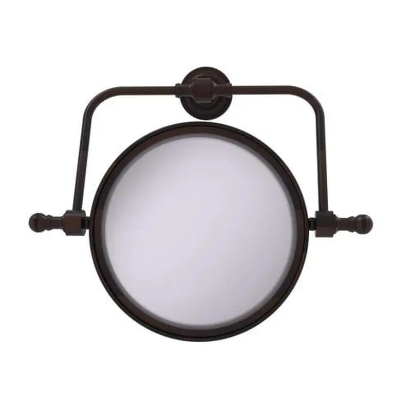 Allied Brass Retro Dot 7-in x 8-in Distressed Bronze Double-Sided Magnifying Wall-Mounted Vanity Mirror