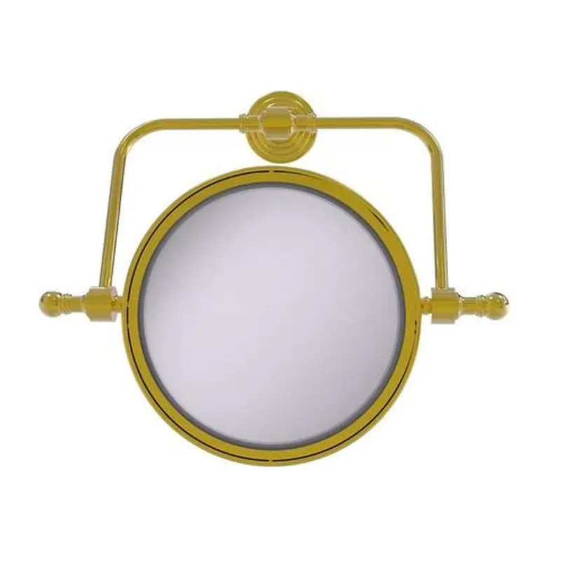 Allied Brass Retro Wave 7-in x 8-in Polished Brass Double-Sided Magnifying Wall-Mounted Vanity Mirror