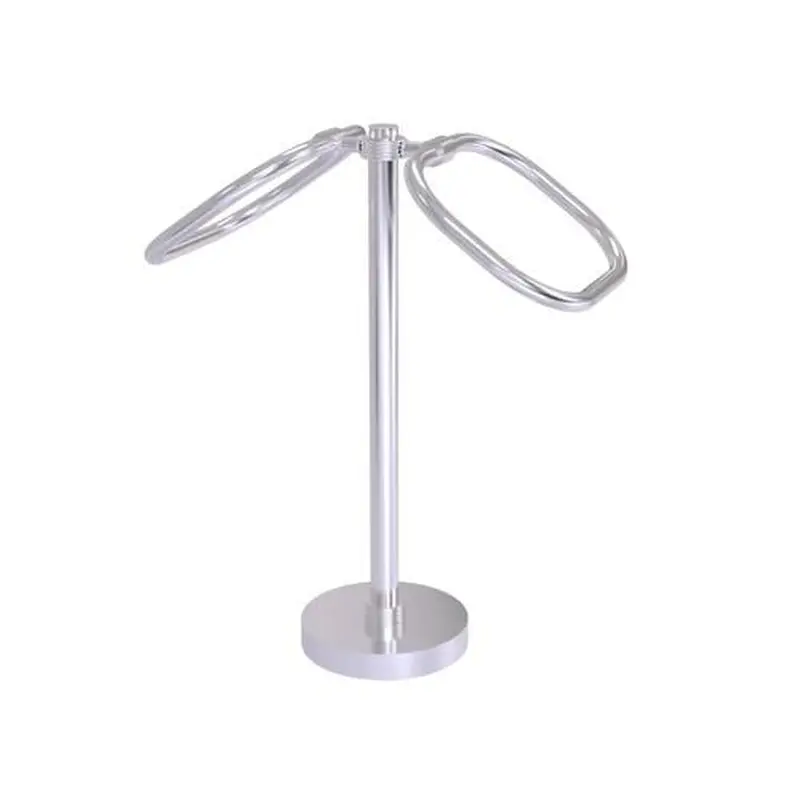 Allied Brass Satin Chrome Freestanding Countertop Towel Ring