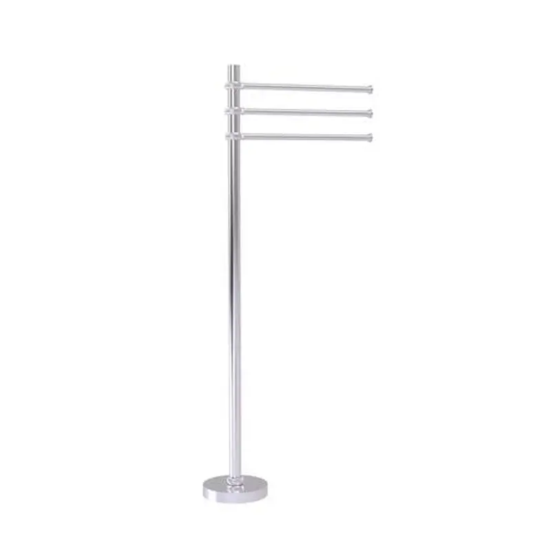 Allied Brass Towel Stand with 3 Pivoting 12-in Arms in Satin Chrome