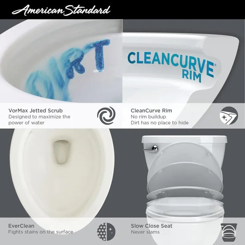 American Standard Homestead VorMax White WaterSense Elongated Chair Height 2-Piece Toilet 12-in Rough-In Size (ADA Compliant)