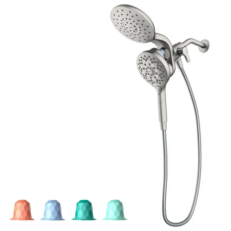 Aromatherapy 6-Spray Patterns 6.5 in. Tub Wall Mount Dual Shower Heads with INLY Capsules in Spot Resist Brushed NickelSpot Resist Brushed Nickel / 4.8