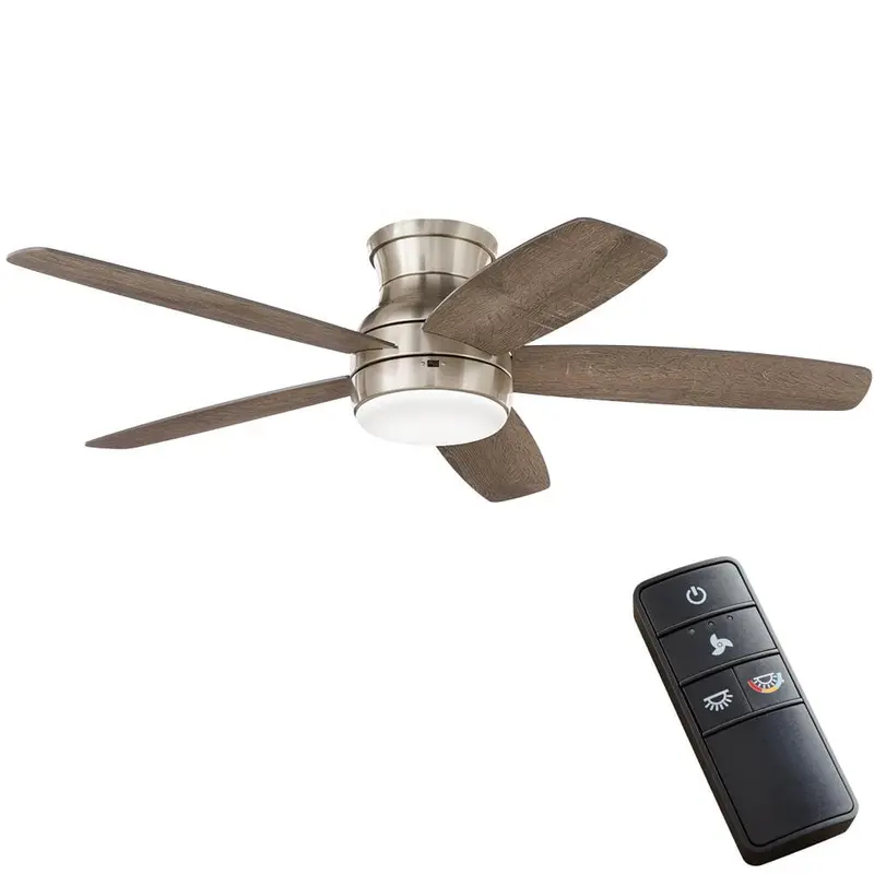 Ashby Park 52 in. White Color Changing Integrated LED Brushed Nickel Ceiling Fan with Light Kit and Remote ControlBrushed Nickel