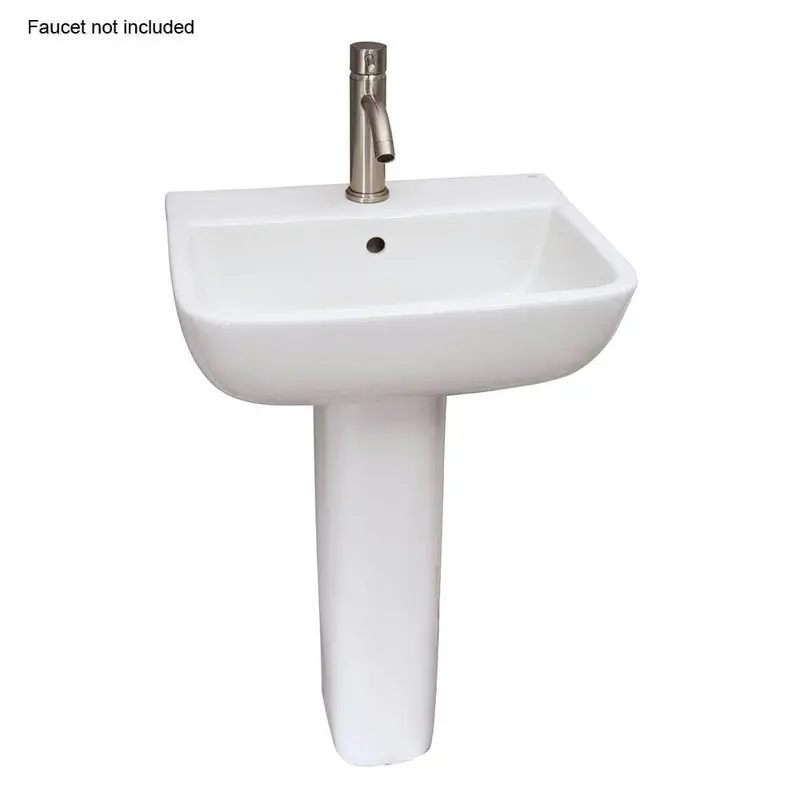 Barclay Products Series 600 20 in. Pedestal Combo Bathroom Sink with 1 Faucet Hole in WhiteWhite / 65