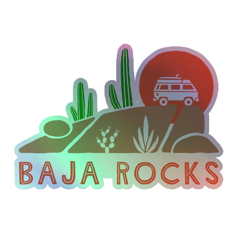 Baja Rocks Holographic Sticker33