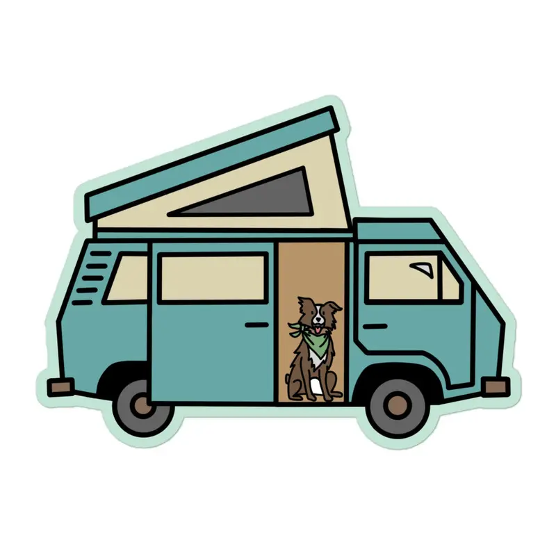 Dog in Van Sticker33
