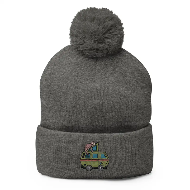 Stewie Sloth Pom-Pom BeanieBlack