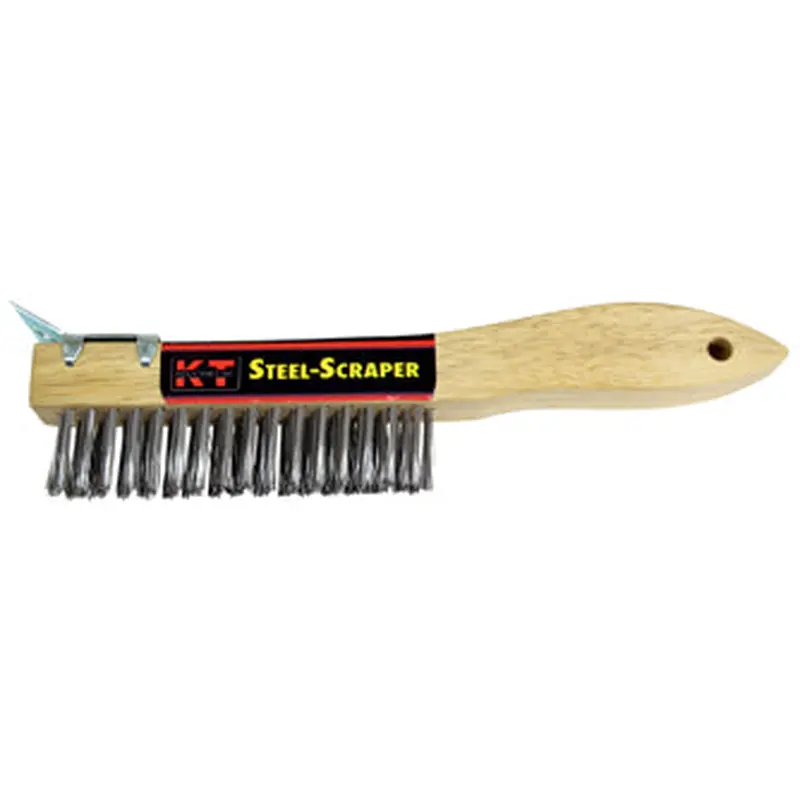 K-T Industries Shoe Handle Brush With Scraper5-1/4" x 10"