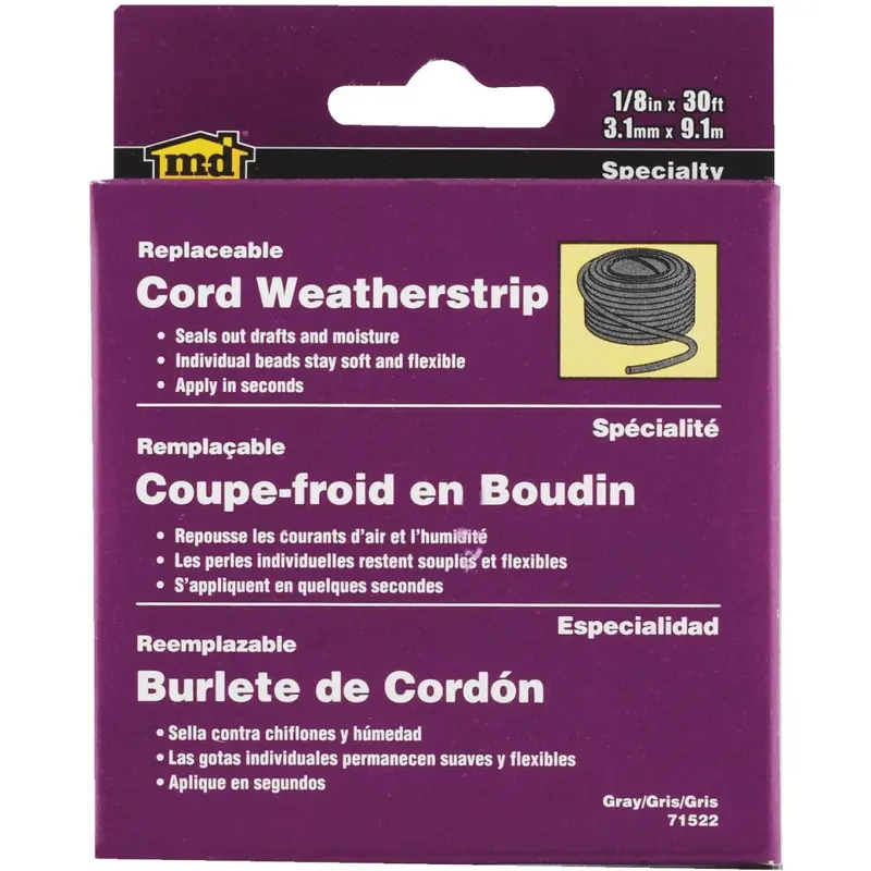 M-D 30' x 3/16" x 1/8" Caulking Cord Weatherstrip