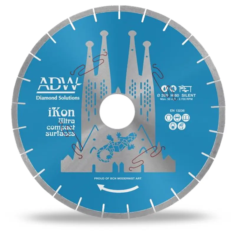 ADW IKON.V25 Semi-Silent Bridge Saw Blades for Ultra Compact Surfaces - Certified By Cosentino14"