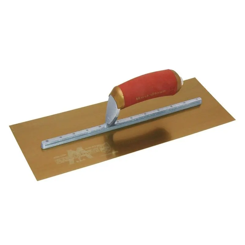 Marshalltown | PB145GSD 14" X 5" PermaShape Golden Stainless Steel Finishing Trowel w/Curved DuraSoft Handle