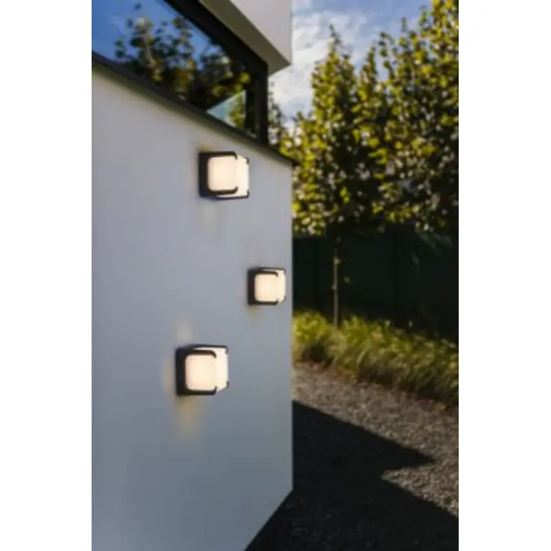 Lutec armor wall light gray 4000k 8.7w ip54 6166-4k gr | LUT00159