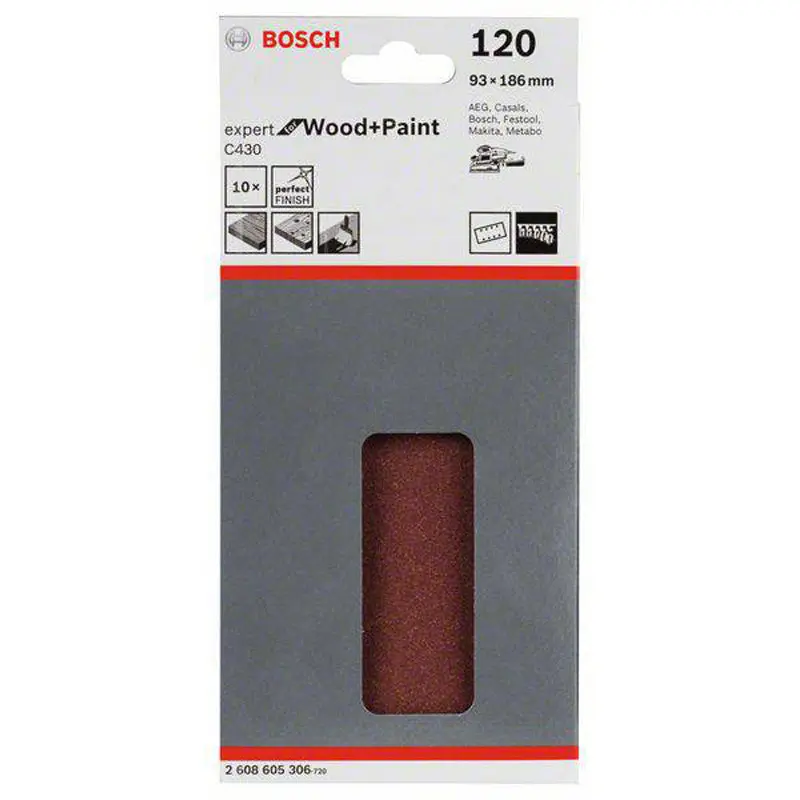 Sanding Sheet C430 Expert for Wood/Paint, 93x186mm , G120