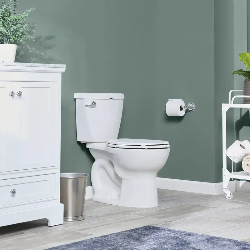 American Standard Cadet 3 White Round Standard Height 2-Piece Toilet 10-in Rough-In SizeLinen