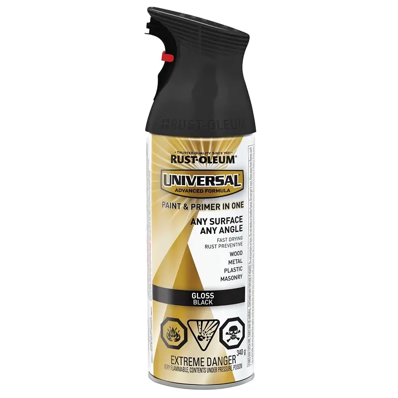 Rust-Oleum 246432 Enamel Spray Paint, Gloss, Black, 340 g, Can