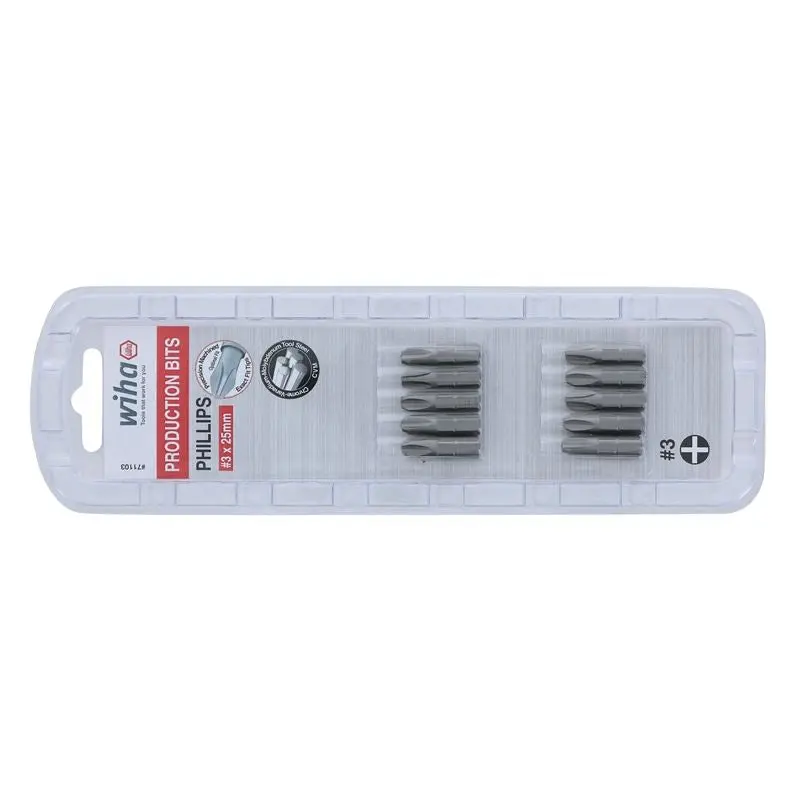 Wiha #3 Phillips Insert Bit Pack of 10 Bits