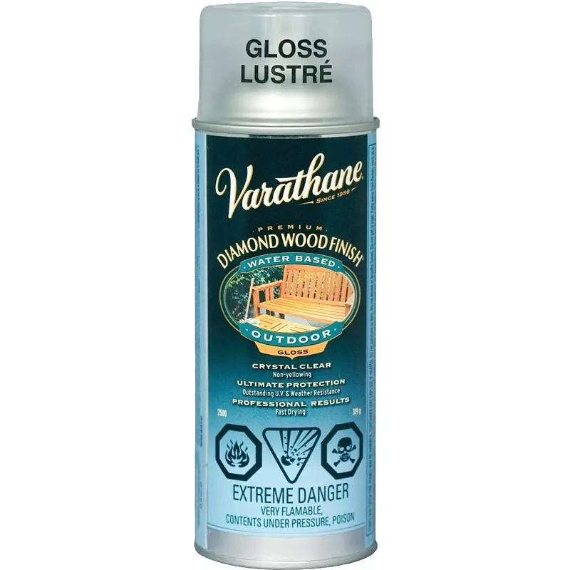 VARATHANE Y250081 Wood Varnish, Clear, Gloss, 340 g Aerosol Can