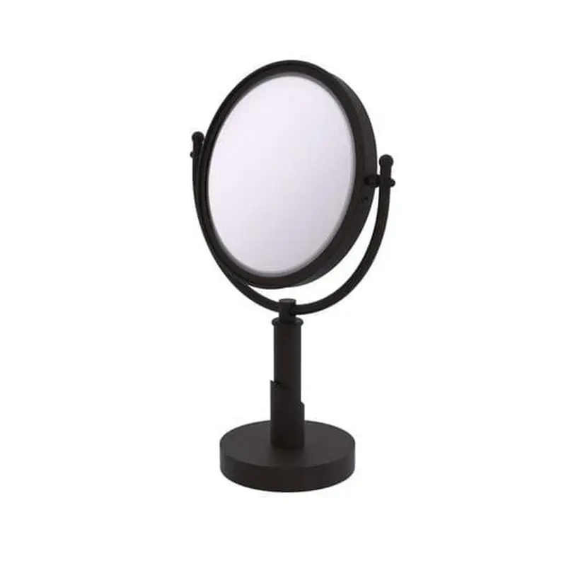 Allied Brass Soho 8-in x 15-in Oil-Rubbed Bronze Double-Sided Magnifying Countertop Vanity Mirror